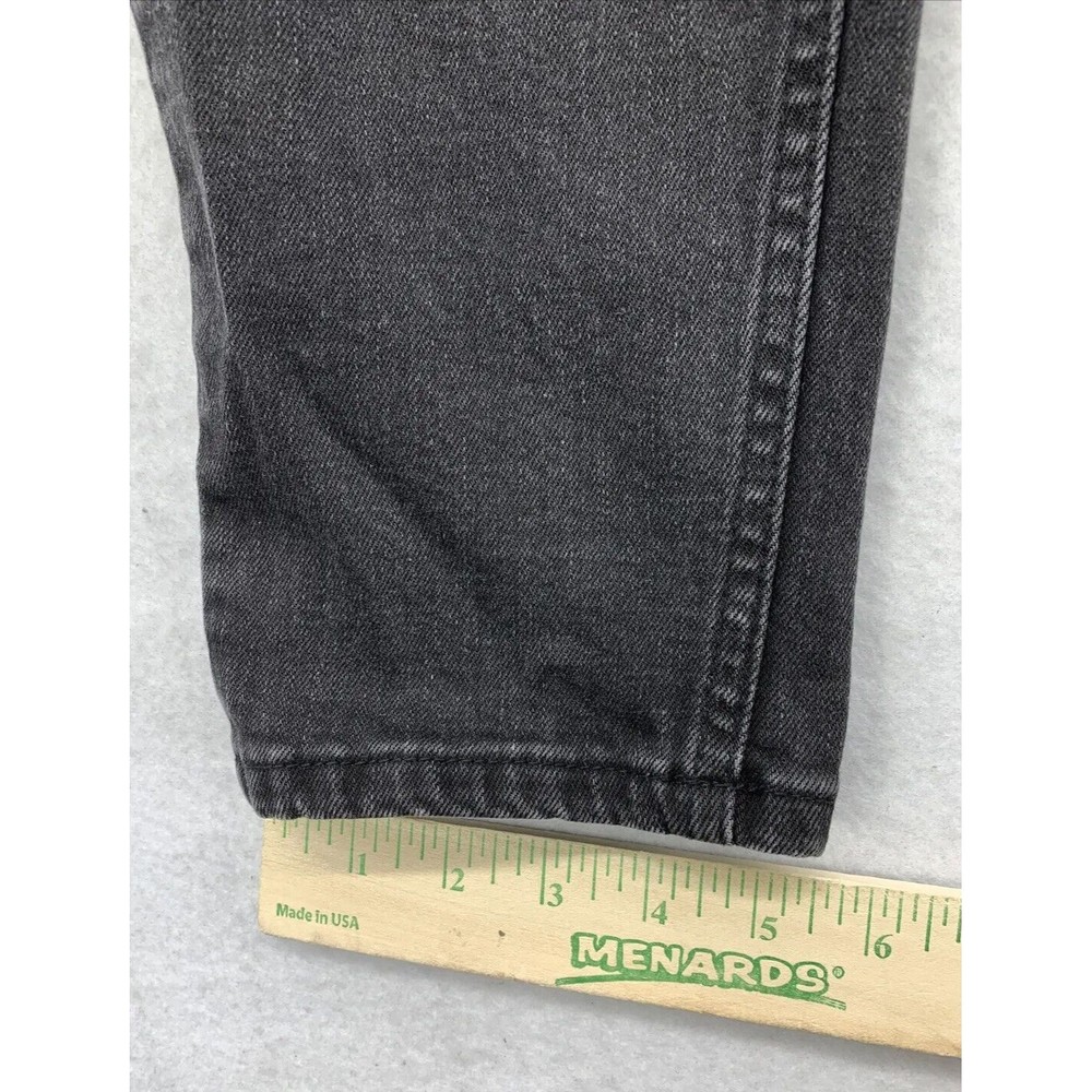 BooHoo MAN Denim Jeans Button Fly Embroidered Black Mens Size 36 Regular - Picture 8 of 14